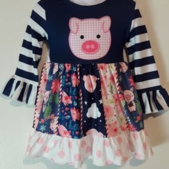 Toddler Girls Piggies & Clouds Dress Sizes 5T - Picture 2 of 6